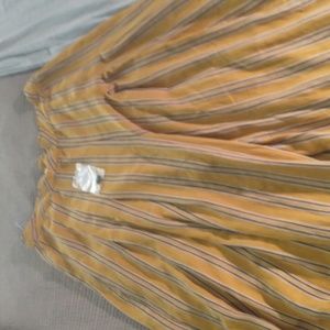 Free People Fun Flowy Yellow Striped Wide Leg Pants